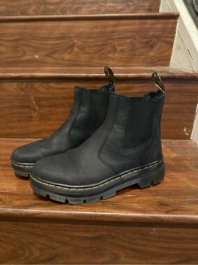 Men's Black Chelsea Work Boots with Lug Sole